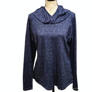 Columbia Womens Blue Long Sleeve Shirt Hoodie Omni Wick XL Mid Layer Athletic